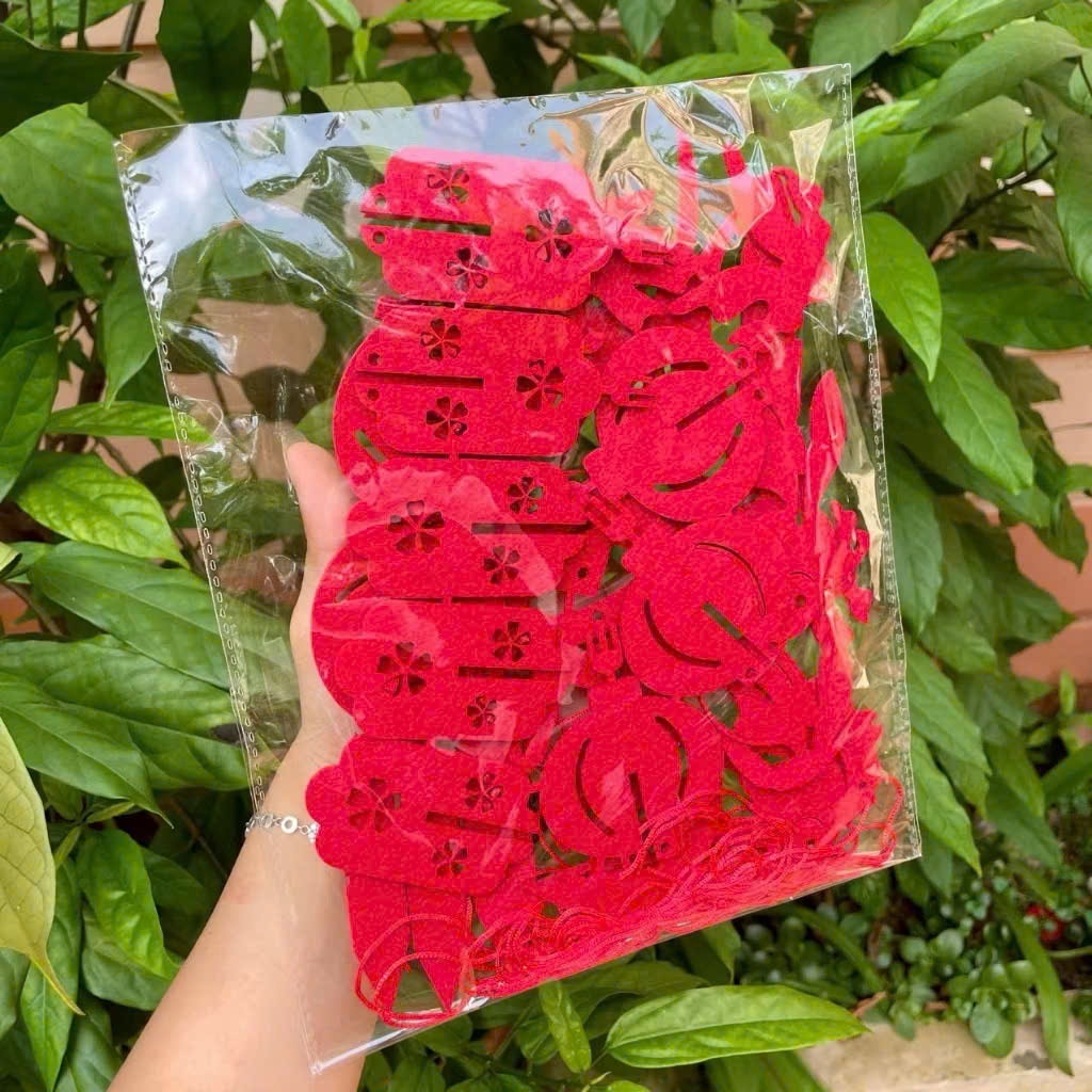 Set 17 Hình Vải Dạ Đỏ Treo Decor Không Gian Trang Trí Tết - Trung Thu
