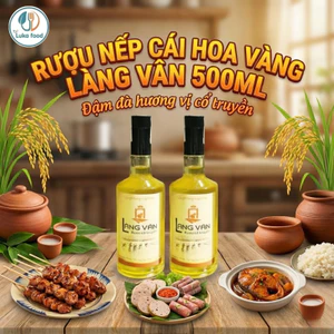 Nếp Cái Hoa Vàng Làng Vân Chính Hiệu Chai Lùn 500ml - Men Bắc 35 Vị Cổ Truyền Thơm Êm, Ngọt Hậu Luka Food