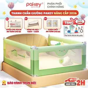 Thanh Chặn Giường Cho Bé Mẫu Mới Chính Hãng PAKEY, Thanh Chắn Giường Vải Oxford Cao Cấp Mềm Mịn Dày Dặn