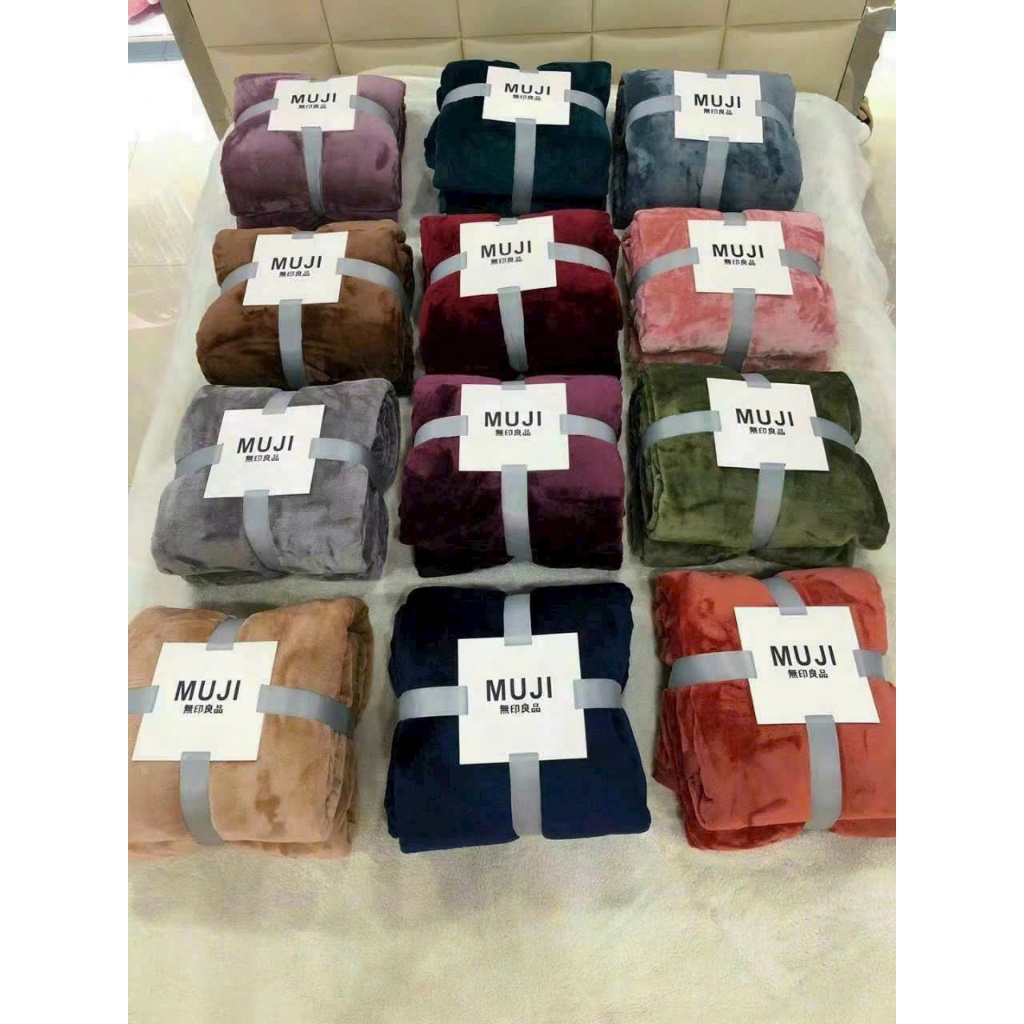 Chăn Lông Tuyết MuJi 2 mặt lông siêu mềm mịn – Giữ ấm tốt – Kích thước 2m x 2m3 - Hàng Nhập Khẩu Loại 1
