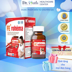 Viên uống Fe' Rohéma folic 30 viên bổ sung sắt và acid folic, giảm thiếu máu do thiếu sắt, hỗ trợ quá trình tạo máu