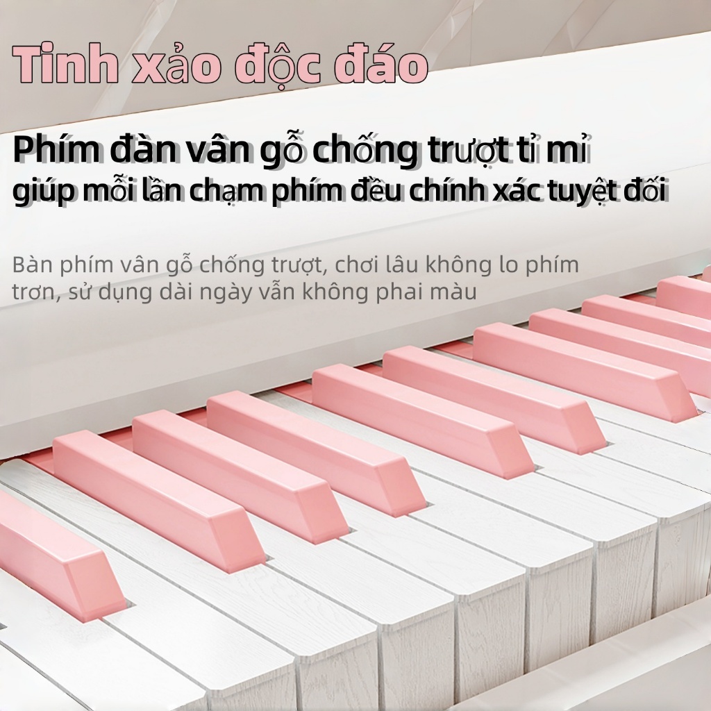 Đàn Piano Điện Gấp Gọn 61 Phím, Đàn Organ Mini Cho Bé & Người Mới Học, Pin Sạc, Cổng Tai Nghe, Bản Bluetooth