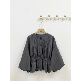 (S - 80)[GIÁ MỞ BÁN] Set đồ đôi nam nữ couple áo sơmi nữ xếp li cúc dọc viền bèo chun tay bồng và áo sơmi namm