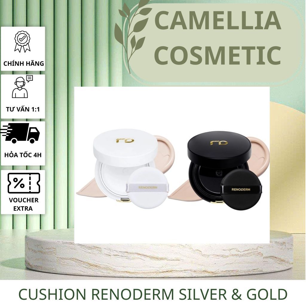 [HÀNG CÔNG TY]Phấn Nước Renoderm DayLong BB Cream Gold SPF37/PA+và Renoderm DayLong BB Cream Silver SPF50+ PA+15g