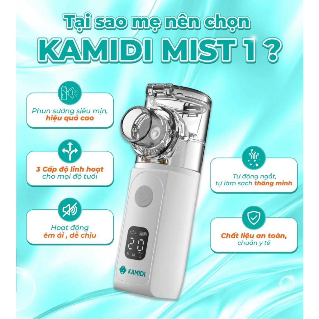 [HỎA TỐC HCM] Máy Xông Mũi Họng Kamidi Mist 1