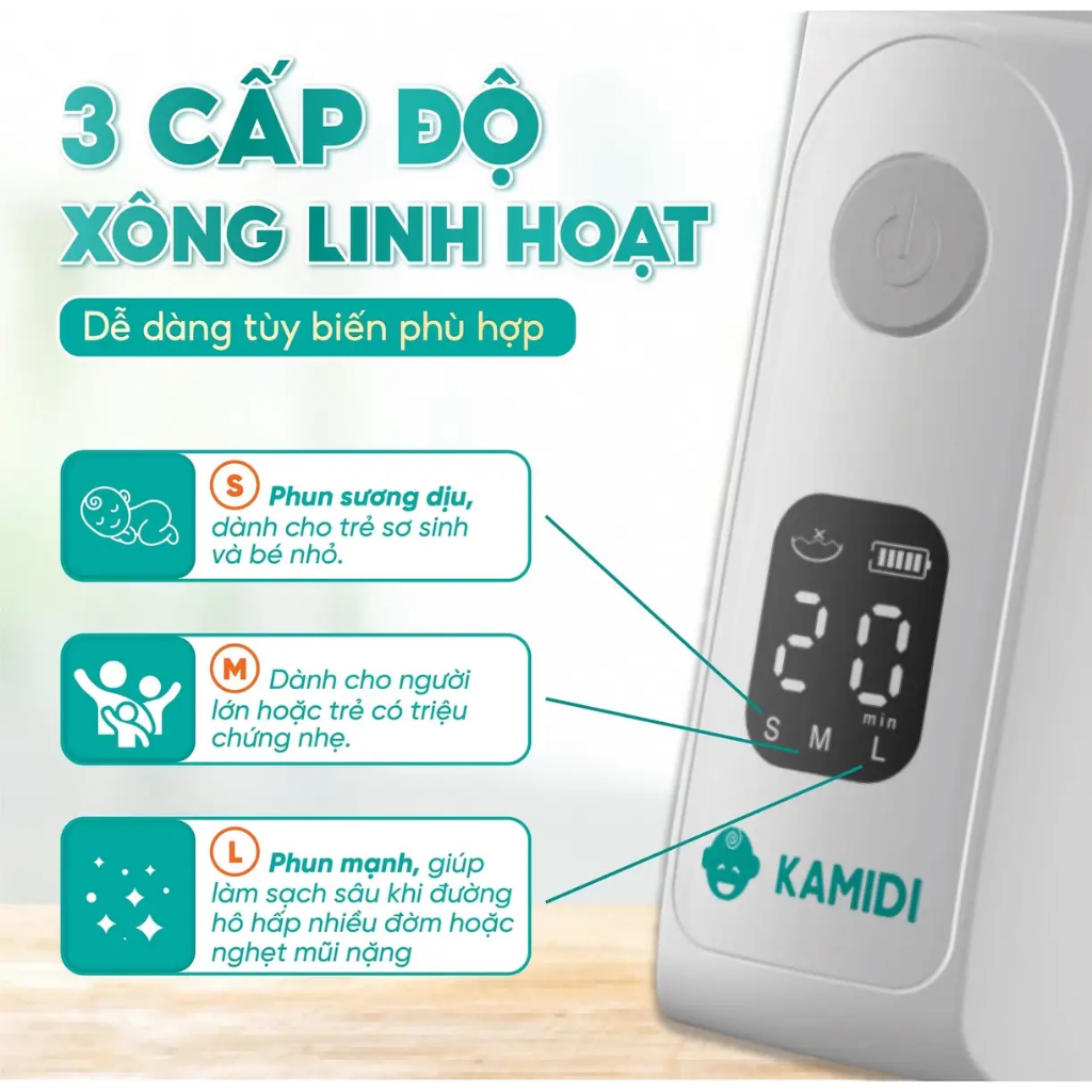 [HỎA TỐC HCM] Máy Xông Mũi Họng Kamidi Mist 1