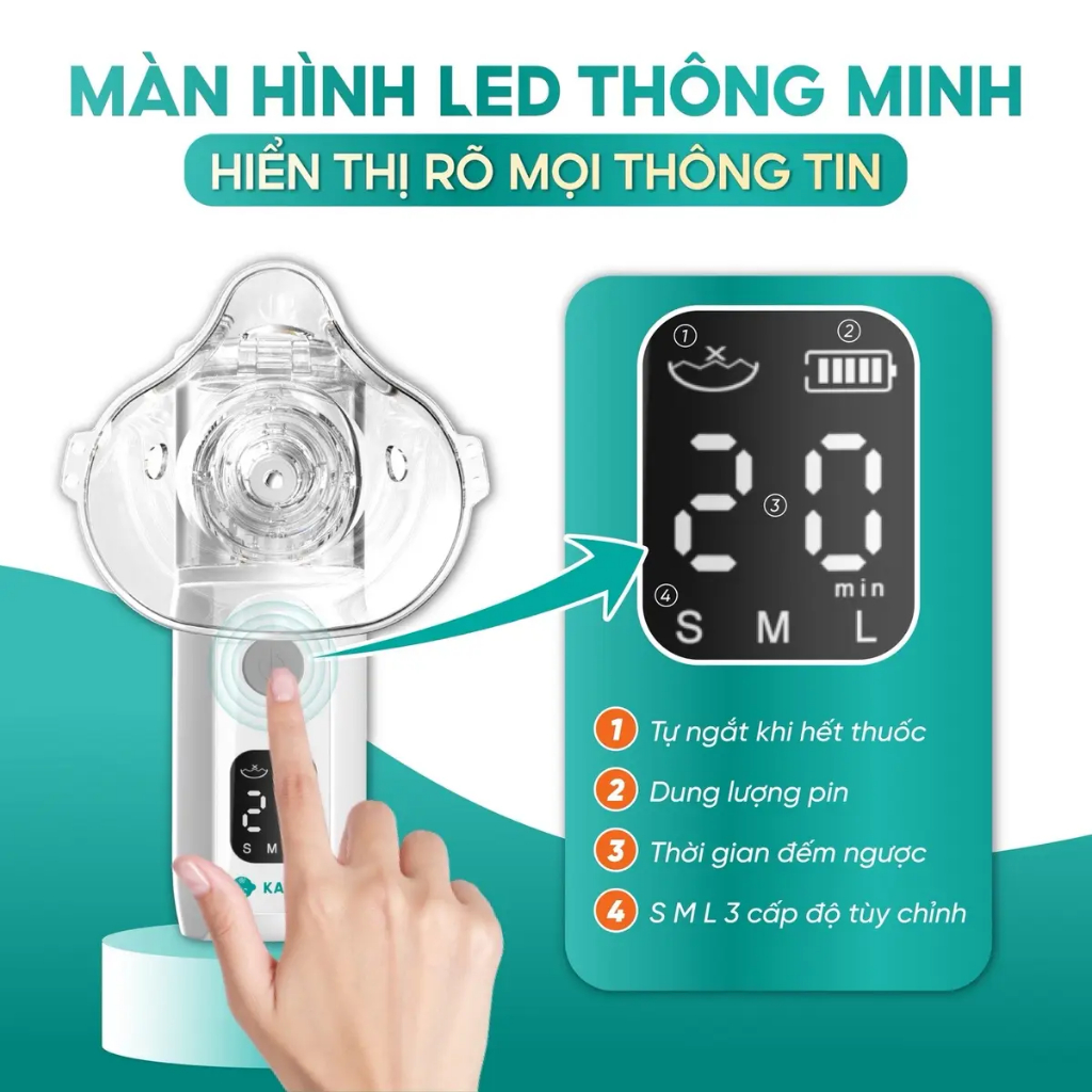 [HỎA TỐC HCM] Máy Xông Mũi Họng Kamidi Mist 1