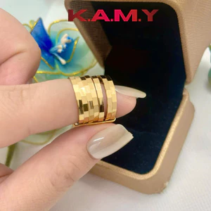 Nhẫn nữ ximen trơn chạm khía mạ vàng cực đẹp - Nhẫn nữ ximen