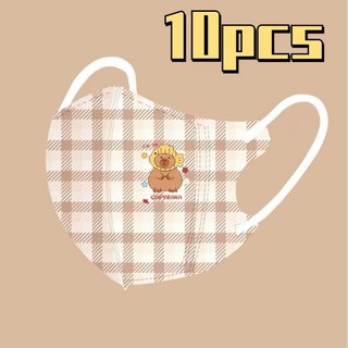 Set 10c Khẩu Trang trẻ em , Khẩu trang thời trang Hình Capybara mẫu mới nhất 2025 cho bé  3-12T