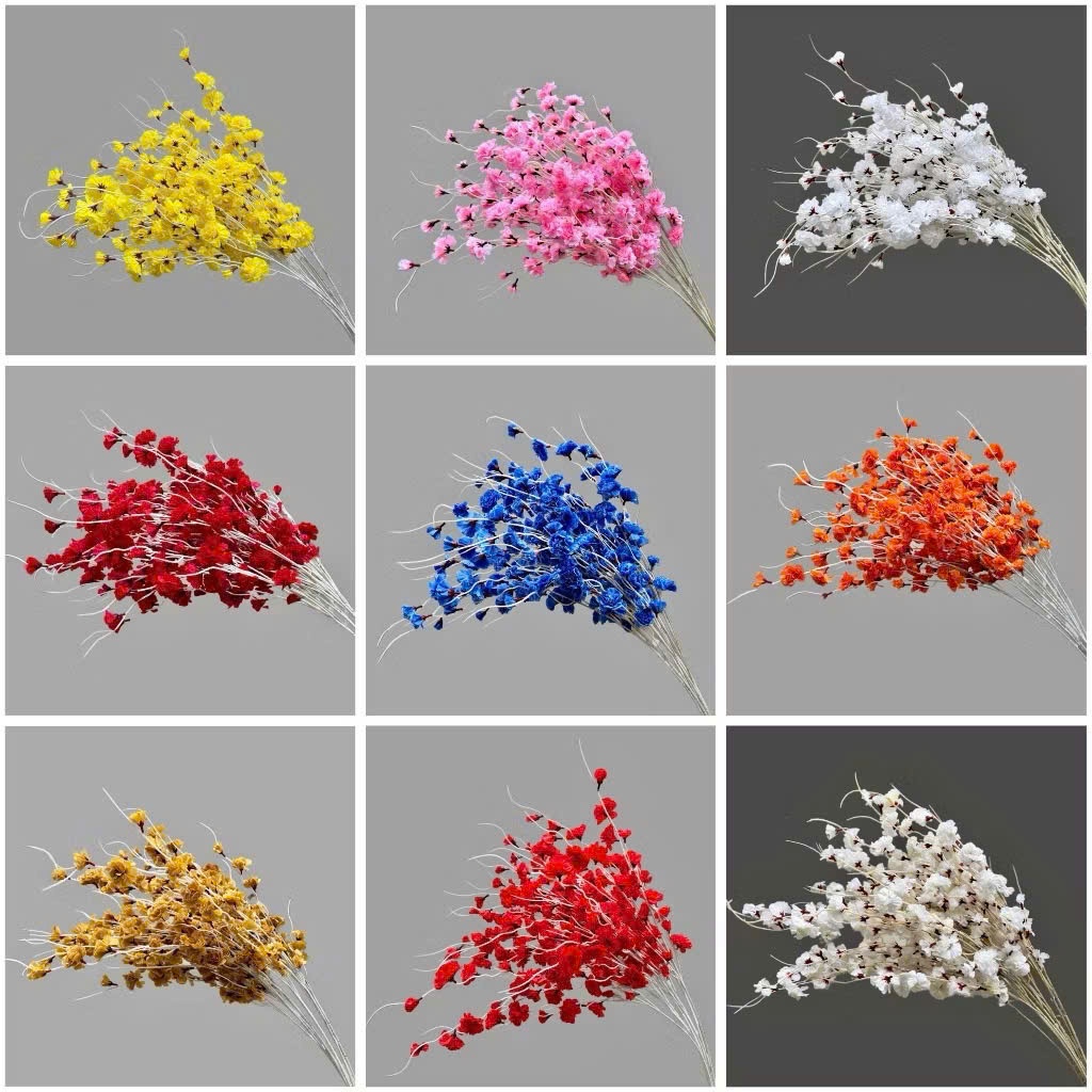 Cành Đào Dâu 1m Dáng Mềm Màu Đẹp Decor Trang Trí Tết