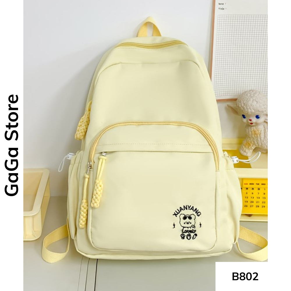 Balo đi học phong cách basic nhiều ngăn thời trang Ulzzang dành cho học sinh các cấp B802 gagastore