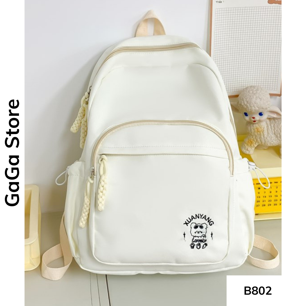 Balo đi học phong cách basic nhiều ngăn thời trang Ulzzang dành cho học sinh các cấp B802 gagastore