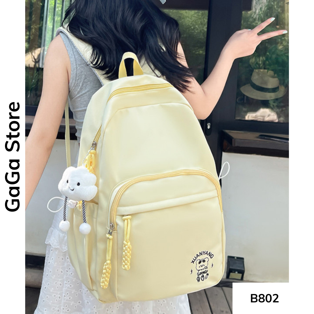 Balo đi học phong cách basic nhiều ngăn thời trang Ulzzang dành cho học sinh các cấp B802 gagastore