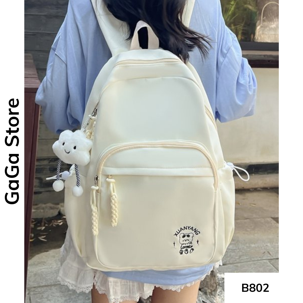 Balo đi học phong cách basic nhiều ngăn thời trang Ulzzang dành cho học sinh các cấp B802 gagastore