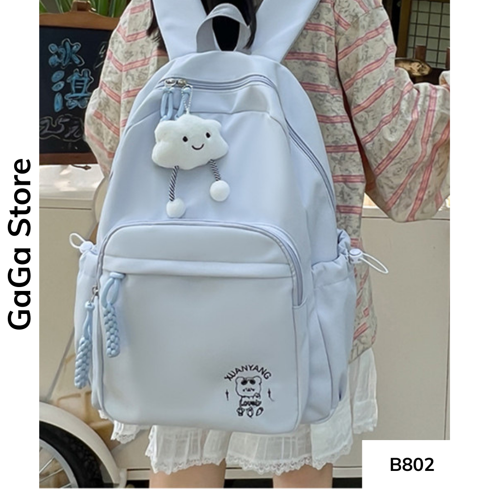 Balo đi học phong cách basic nhiều ngăn thời trang Ulzzang dành cho học sinh các cấp B802 gagastore