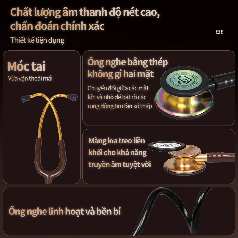 Thương Hiệu MaiWieel U8 Ống Nghe Tim Mạch Chuyên Nghiệp 2 Mặt Siêu Nhạy Âm, Siêu Nhẹ Cho Bác Sĩ Y Tá