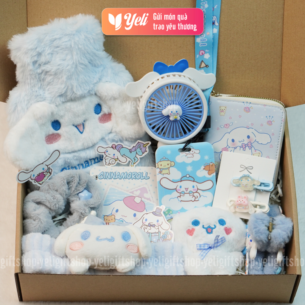 Set quà tặng Kuromi, Melody, Cinnamoroll dễ thương tặng bạn gái sinh nhật, Combo quà tặng phụ kiện