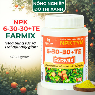 Phân Bón Lá NPK Farmix 6-30-30+TE (100g) – Hỗ Trợ Ra Hoa, Nuôi Trái Hiệu Quả