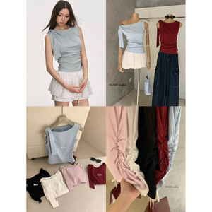 𝐖𝐆𝐖𝐄|Áo Thun Nữ Thiết Kế Lệch Vai Dây Bay, Mặc Nhiều Cách, Dáng Ôm Tôn Dáng Pure Sexy W8593#