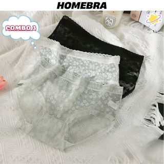 Combo 3 Quần lót nữ ren hoa quyến rũ - Set 3 Quần chip nữ cạp vừa ôm dáng sexy không lộ viền L2018