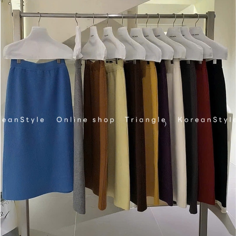 TRIANGLE - Bi Knitted Skirt (Cân nhắc kỹ, return is not welcomed)- Chân váy len bút chì phong cách basic, dễ mặc