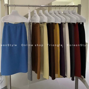 TRIANGLE - Bi Knitted Skirt (Cân nhắc kỹ, return is not welcomed)- Chân váy len bút chì phong cách basic, dễ mặc