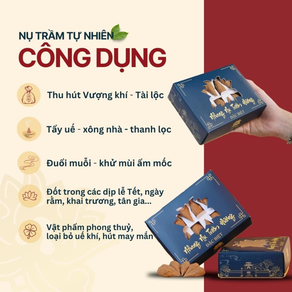 1 Hộp Nụ Trầm Hương Đặc Biệt Liên Hoa (24 Nụ)| Trầm Nụ Xông Nhà, Khử Mùi, Tẩy Uế | Trầm Hương Tự Nhiên 8–12 Năm