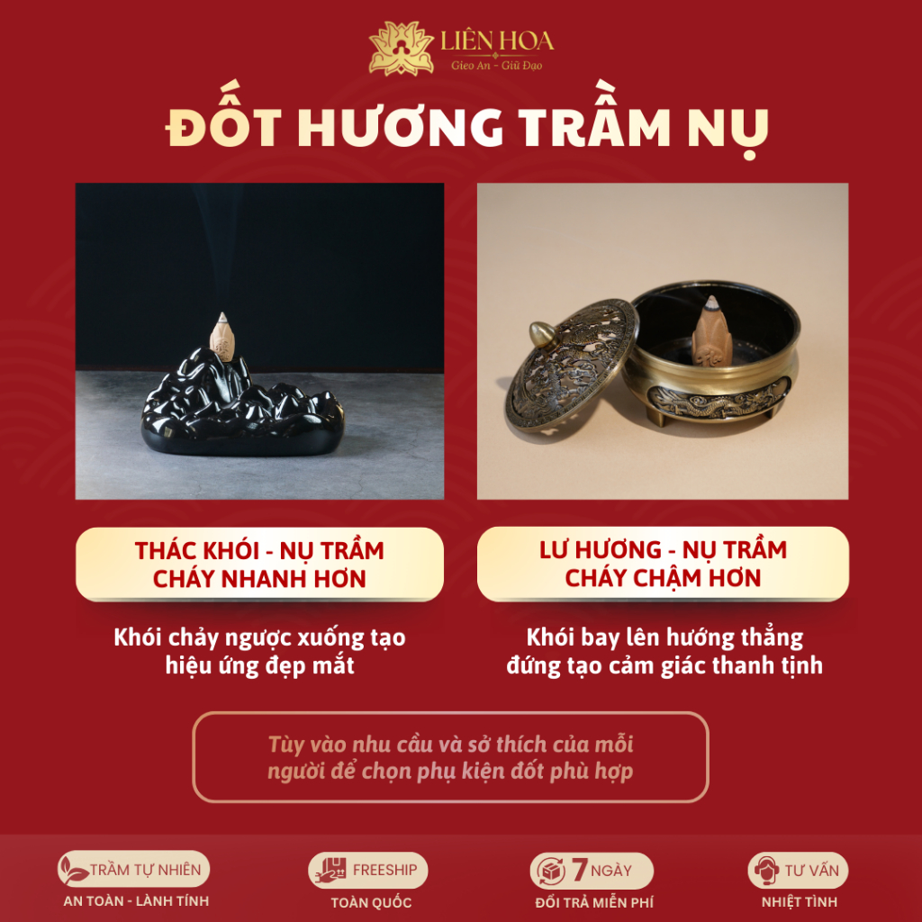 1 Hộp Nụ Trầm Hương Đặc Biệt Liên Hoa (24 Nụ)| Trầm Nụ Xông Nhà, Khử Mùi, Tẩy Uế | Trầm Hương Tự Nhiên 8–12 Năm