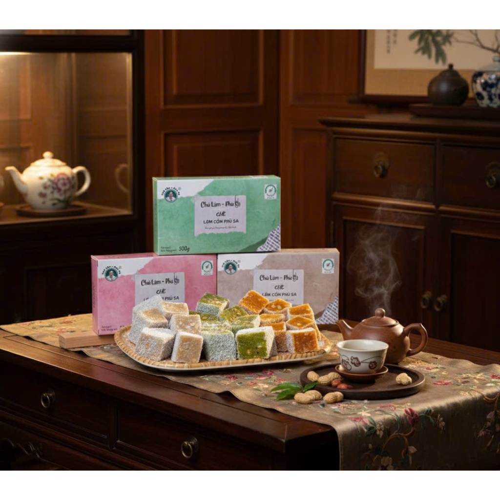 ComBo Ba Hương Vị Bánh Chè Lam Cốm-Mật-Gấc Thương Hiệu Chú Lâm Phù Sa