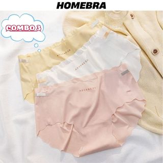 Combo 3 Quần lót nữ su viền lượn sóng quyến rũ - Set 3 Quần sịp nữ êm ái cạp vừa tôn dáng sexy L8368