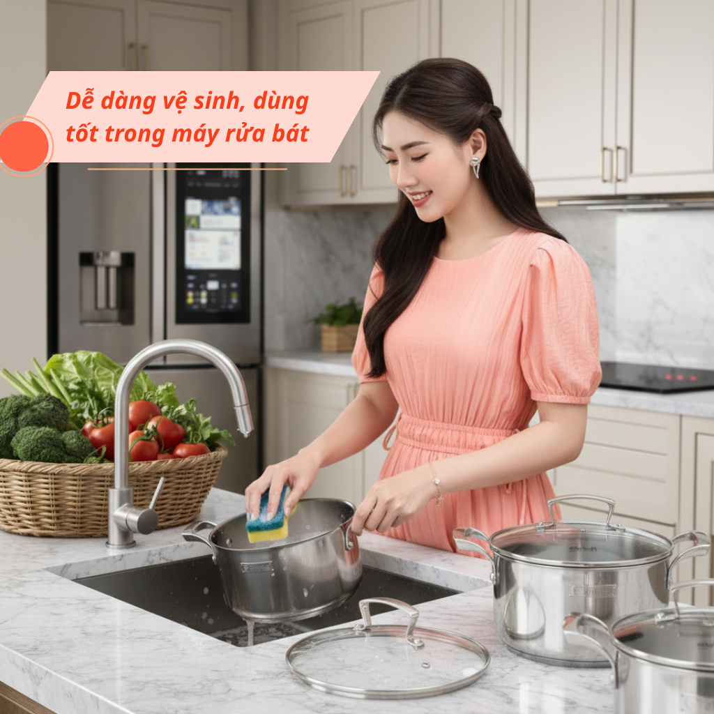 Bộ Nồi Elmich Trimax ECO 8005 | 4 Món Liền Khối Đáy Từ, Dùng Mọi Loại Bếp, Inox 3 Lớp Nấu Nhanh Bền