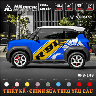 Tem dán xe VF3 - Decal dán xe VF3 MẪU TEM THỂ THAO CÁ TÍNH . 1 bộ dán 2 bên ( mẫu VF3 - 146 )