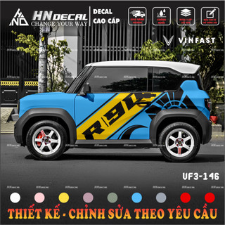 Tem dán xe VF3 - Decal dán xe VF3 MẪU TEM THỂ THAO CÁ TÍNH . 1 bộ dán 2 bên ( mẫu VF3 - 146 )
