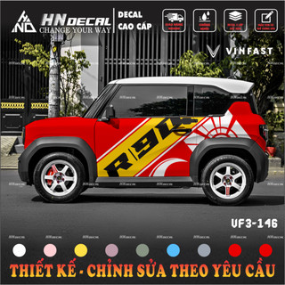 Tem dán xe VF3 - Decal dán xe VF3 MẪU TEM THỂ THAO CÁ TÍNH . 1 bộ dán 2 bên ( mẫu VF3 - 146 )