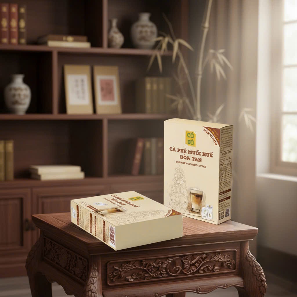 Cà Phê Muối Huế Hòa Tan - Gu Đậm - Thương Hiệu Cố Đô - Đặc Sản Huế - Hộp 6 Cốc