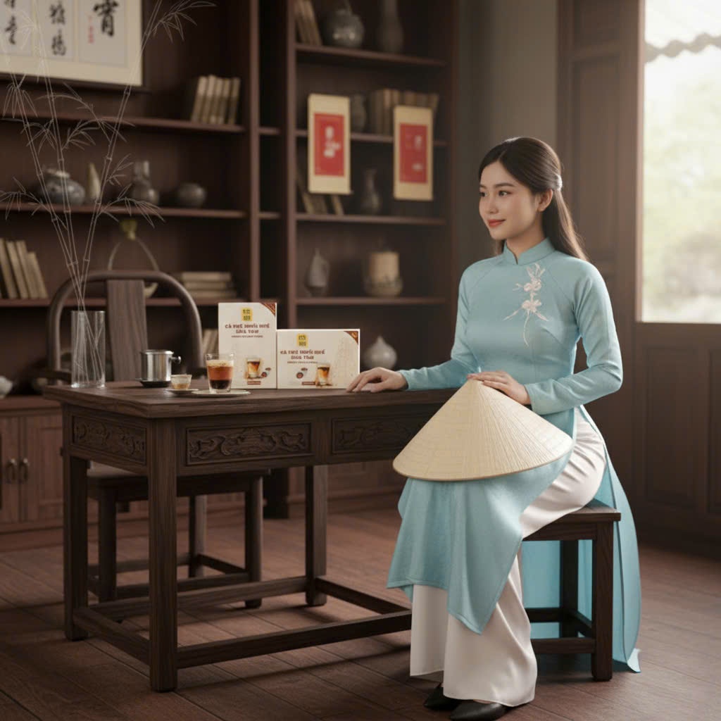 Cà Phê Muối Huế Hòa Tan - Gu Đậm - Thương Hiệu Cố Đô - Đặc Sản Huế - Hộp 6 Cốc
