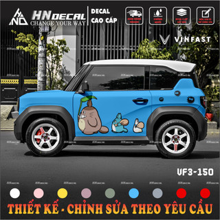 Tem dán xe VF3 - Decal dán xe VF3 MẪU TEM HOẠT HÌNH DỄ THƯƠNG . 1 bộ dán 2 bên ( mẫu VF3 - 150 )