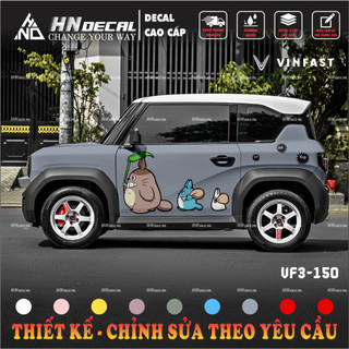 Tem dán xe VF3 - Decal dán xe VF3 MẪU TEM HOẠT HÌNH DỄ THƯƠNG . 1 bộ dán 2 bên ( mẫu VF3 - 150 )