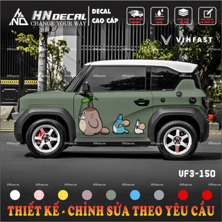 Tem dán xe VF3 - Decal dán xe VF3 MẪU TEM HOẠT HÌNH DỄ THƯƠNG . 1 bộ dán 2 bên ( mẫu VF3 - 150 )
