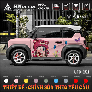 Tem dán xe VF3 - Decal dán xe VF3 MẪU TEM BÉ GÁI DỄ THƯƠNG . 1 bộ dán 2 bên ( mẫu VF3 - 151 )