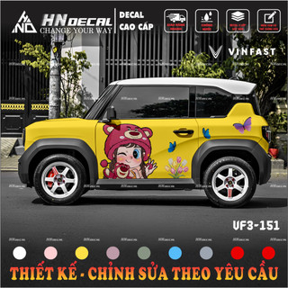 Tem dán xe VF3 - Decal dán xe VF3 MẪU TEM BÉ GÁI DỄ THƯƠNG . 1 bộ dán 2 bên ( mẫu VF3 - 151 )