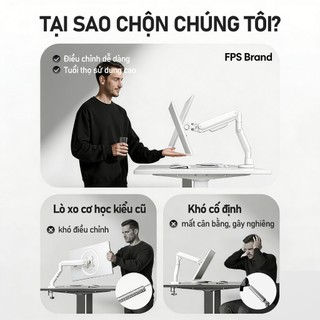 Giá Đỡ Màn Hình Arm Màn Hình Trắng/Đen 13-34 inch 2-10KG Xoay 360° điều chỉnh đa hướng