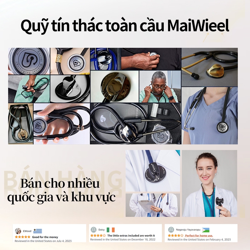 Thương Hiệu MaiWieel Ống Nghe Tim Mạch Chuyên Nghiệp 2 Mặt Siêu Nhạy Âm, Siêu Nhẹ Cho Bác Sĩ Y Tá U1