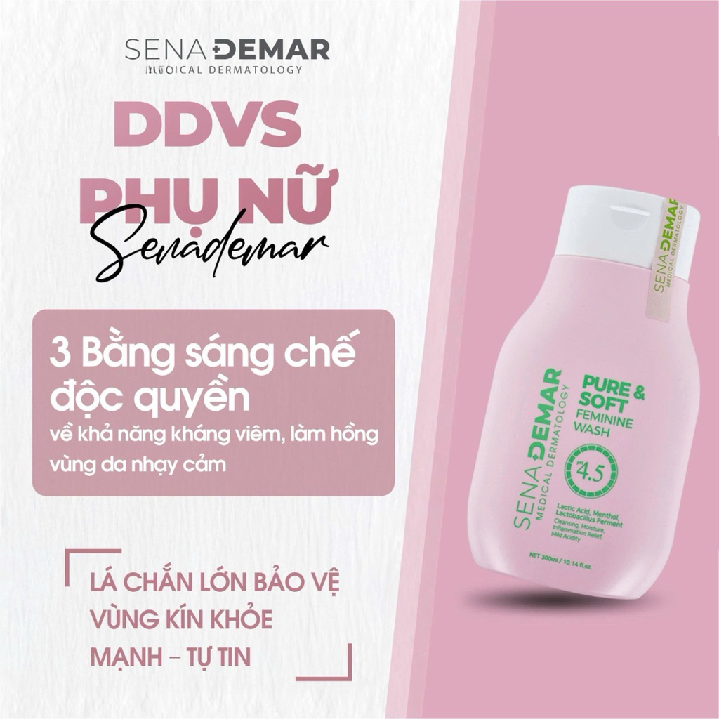 Dung dịch vệ sinh Sena demar pure & soft feminine wash 300ml - hạn 2028 Hàn Quốc dung dịch vệ sinh senademar  IS188