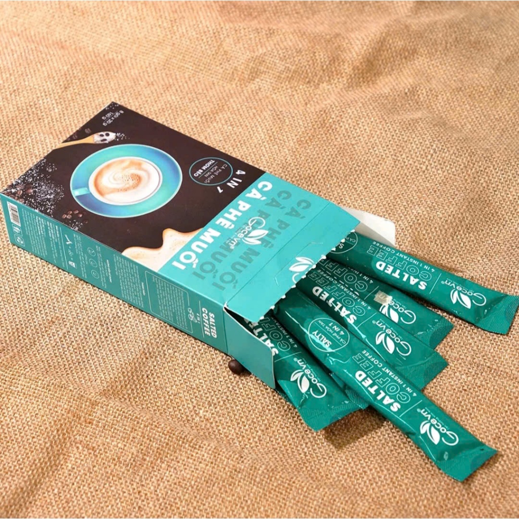 Salted Coffee Goce - Cà Phê Muối Hòa Tan 4 Trong 1 - Khối Lượng  Tịnh 300G (8 Gói x 20G)