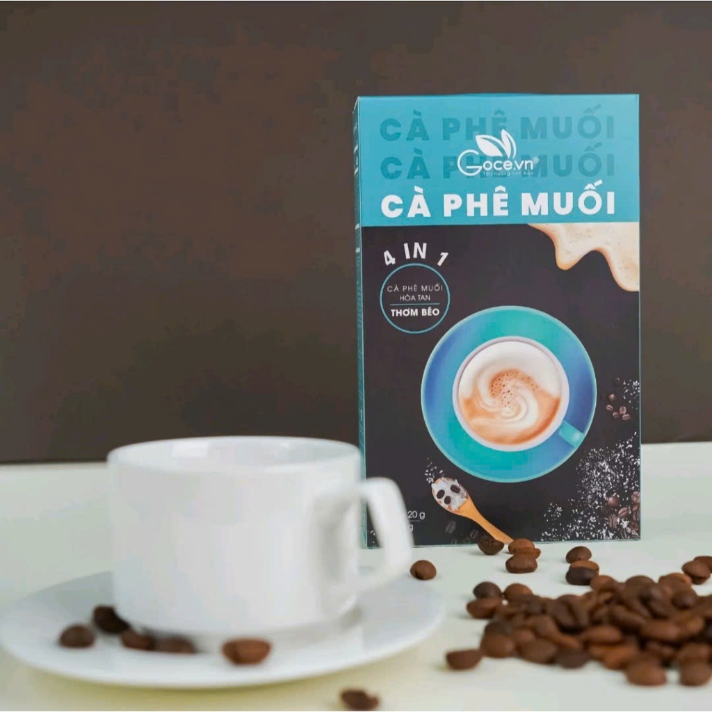 Salted Coffee Goce - Cà Phê Muối Hòa Tan 4 Trong 1 - Khối Lượng  Tịnh 300G (8 Gói x 20G)