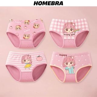 Combo 4 Quần lót bé gái họa tiết xinh xắn - Đồ lót cho bé quần chíp cotton mềm mại thoáng khí L7002