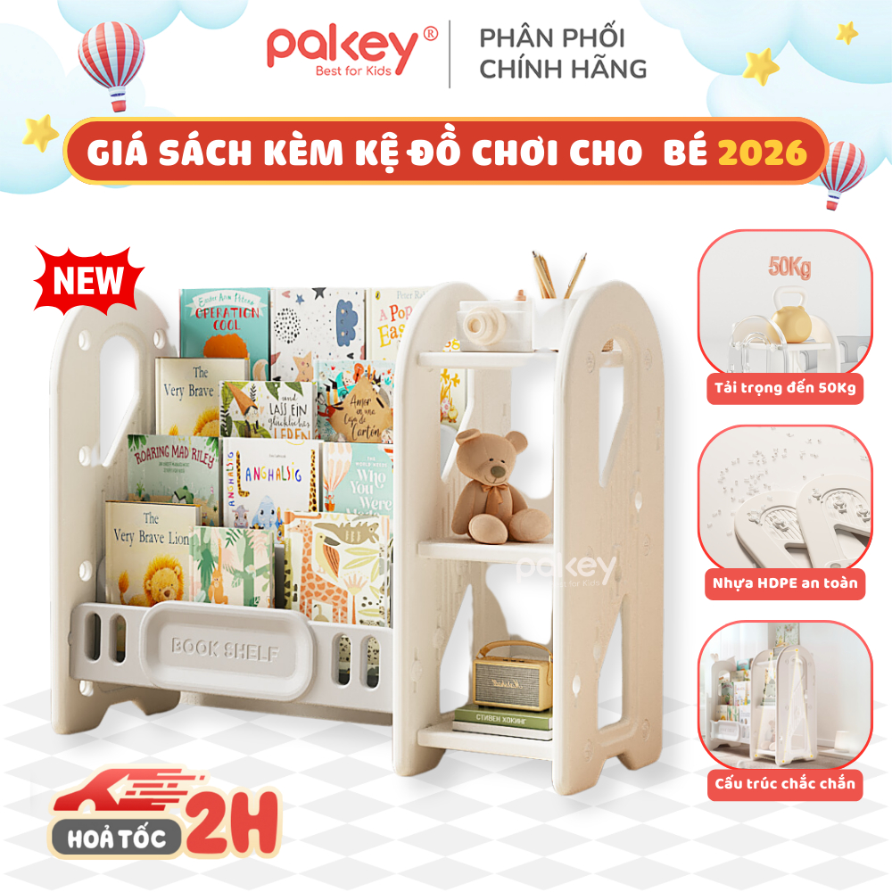 [NEW 2026] Giá Sách Kèm Kệ Đựng Đồ Chơi Đa Năng Cho Bé, Kệ Đồ Chơi Cao Cấp Dày Dặn Chắc Chắn Bảo Hành 1 Năm