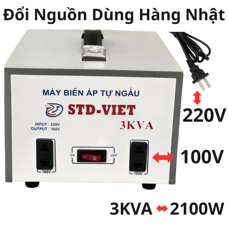 Bộ Chuyển Nguồn 220V sang 100V Chuyên dùng cho hàng nhật bãi. Sử Dụng cho nồi cơm,máy sấy, Lò vi sóng, quạt hút ẩm...
