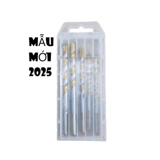 Hộp 5 mũi khoan đa năng vàng hãng Kapusi Nhật Bản gồm các cỡ hai mũi 6m và mũi 8, 10, 12mm,có tem chống hàng giả